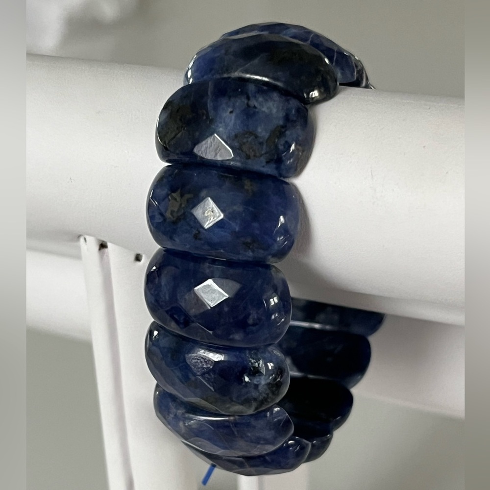 Natural Sodalite Bracelet | Dark Blue View 6